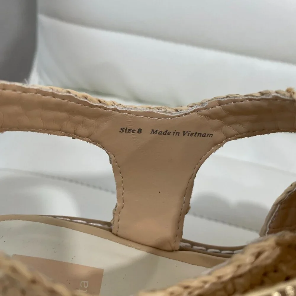 Dolce Vita Size 8 • Beige Raffia Platform Sandals Ankle Strap Boho Summer - Picture 4 of 9